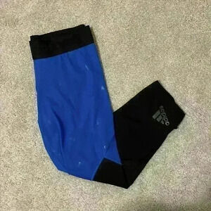Blue and black adidas climcool leggings‎ size small